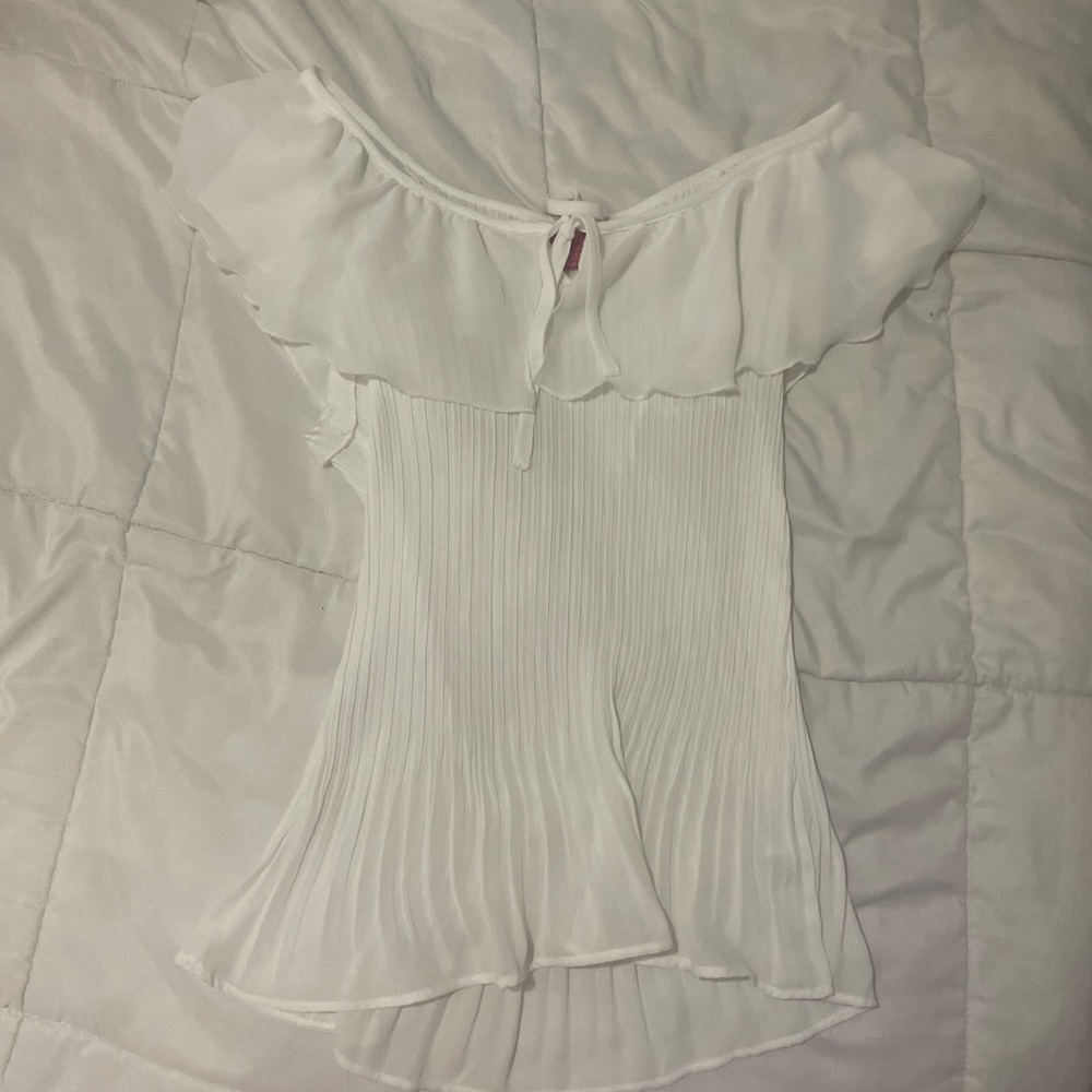 sheer angelic off the shoulder top